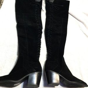 Aldo Womens Boots Black Suede Over The Knee Haskova boots. Size 6. Pointed toe